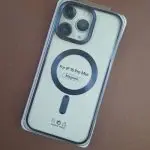 قاب آیفون 16 پرومکس مگ سیف دور متالیک-سرمه ای