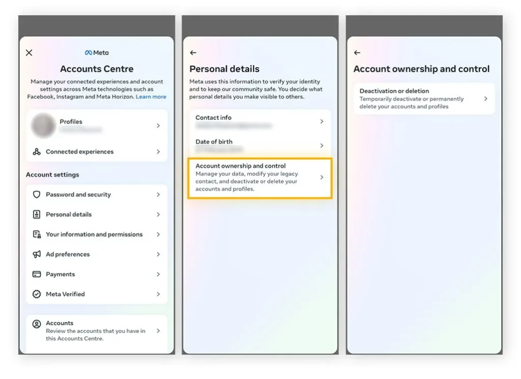 حذف اکانت اینستاگرام