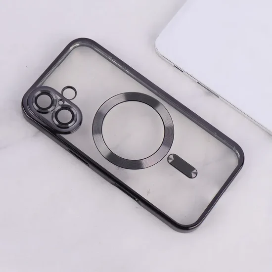 قاب ژله ای مگ سیف آیفون 16 محافظ لنزدار-مشکی